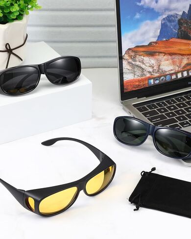Frienda 3Pcs Fit Over Sunglasses Men Women Polarized Lens Wrap Over Glasses Driving Sport Oversize Eyeglasses in Saudi Arabia