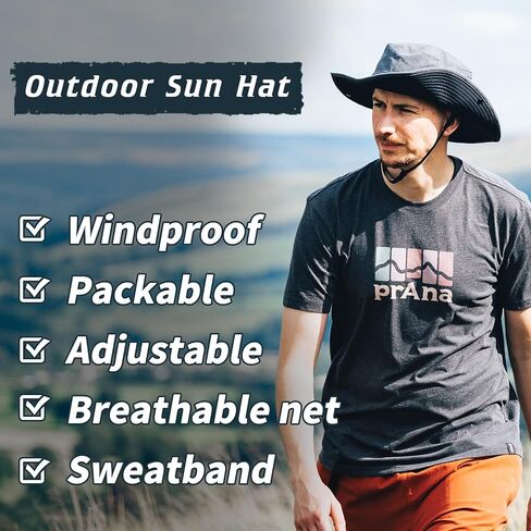 L/XL/XXL UV50+ Waterproof Wide Brim Sun Hat w/Breathable Vented Mesh in Kuwait