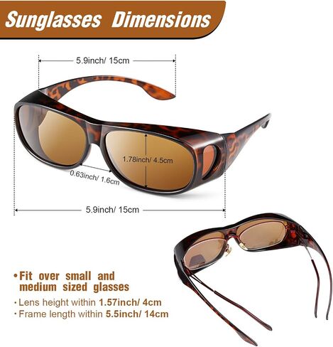 Frienda 3Pcs Fit Over Sunglasses Men Women Polarized Lens Wrap Over Glasses Driving Sport Oversize Eyeglasses in Saudi Arabia