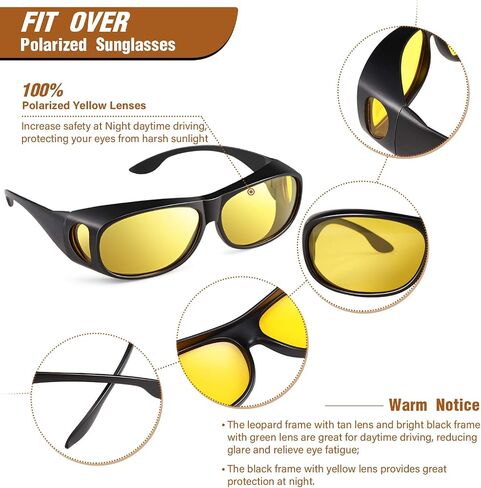 Frienda 3Pcs Fit Over Sunglasses Men Women Polarized Lens Wrap Over Glasses Driving Sport Oversize Eyeglasses in Saudi Arabia