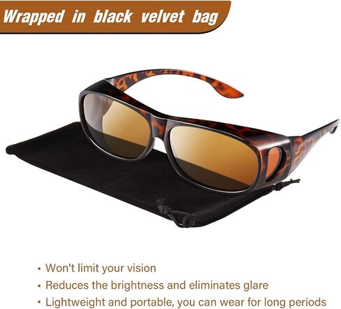 Frienda 3Pcs Fit Over Sunglasses Men Women Polarized Lens Wrap Over Glasses Driving Sport Oversize Eyeglasses in Saudi Arabia