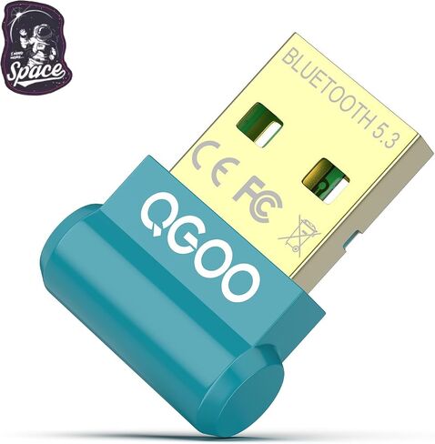 محول بلوتوث USB للكمبيوتر الشخصي - QGOO Bluetooth Dongle 5.3 EDR، مستقبل بلوتوث لاسلكي للكمبيوتر المكتبي والكمبيوتر المحمول بلوتوث Windows 8.1/10/11 (green-219) in Saudi Arabia