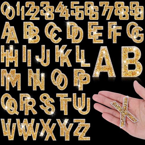 72 Pcs Rhinestone Letter Stickers - Crystal Alphabet A-Z & Number 0-9 Self-Adhesive Letter Patches Bling Glitter Stickers for Clothing Craft Decor (Red) in Saudi Arabia