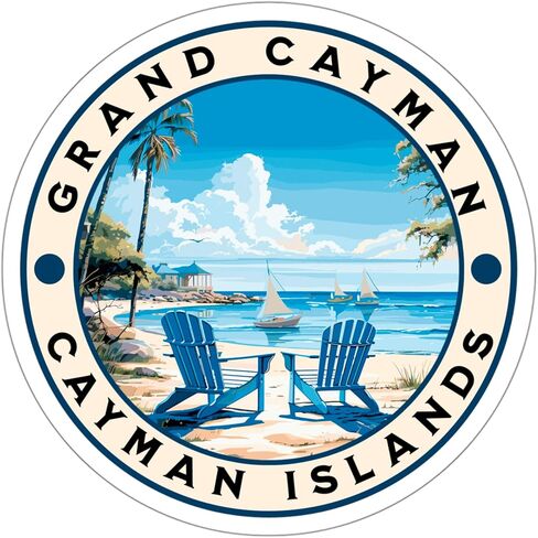 Grand Cayman Islands Sticker Travel Outdoors Decal Vinyl Small Waterproof for Water Bottle Mug Passport Scrapbook Notebook Laptop Tumbler Skateboard Computer Phone 4" in Saudi Arabia