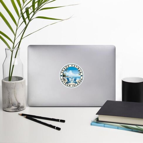 Grand Cayman Islands Sticker Travel Outdoors Decal Vinyl Small Waterproof for Water Bottle Mug Passport Scrapbook Notebook Laptop Tumbler Skateboard Computer Phone 4" in Saudi Arabia