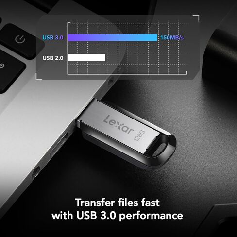 محرك أقراص فلاش Lexar JumpDrive M400 USB 3.2 Gen 1 لتوسيع التخزين والنسخ الاحتياطي، سرعة قراءة تصل إلى 150 ميجابايت/ثانية، أسود (LJDM400064G-BNBNU) in Kuwait