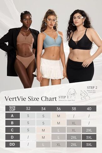 Vertvie Womens Seamless Wireless Bras No Underwire Comfortable Deep V Mesh Bralettes Push Up Bras Full Coverage Everyday Bra in Saudi Arabia