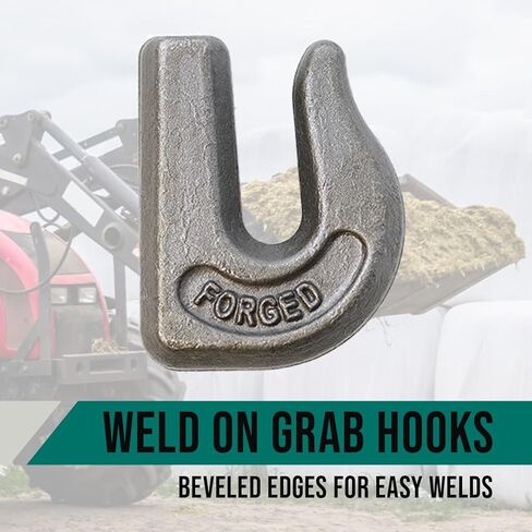 Boxer Weld On 3/8 Grab Chain Hook G70 Forged – 4 Pack - 6,600lbs Heavy Duty Hooks - Beveled Edges for Easy Welds in Saudi Arabia