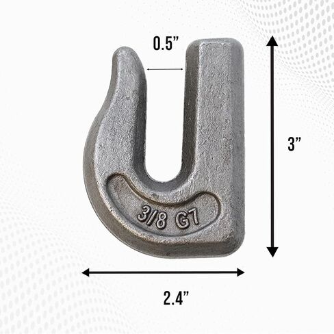Boxer Weld On 3/8 Grab Chain Hook G70 Forged – 4 Pack - 6,600lbs Heavy Duty Hooks - Beveled Edges for Easy Welds in Saudi Arabia