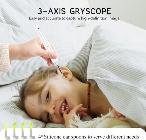 Ear Wax Removal Tool, Smart Visual Ear Cleaner, 1080P FHD Wireless Ear Otoscope with 6 LED Lights, 5 Ear Spoon & 8 Traditional Tools, IP67 Waterproof WiFi Ear Camera for iPhone, iPad & Android (Black) in Saudi Arabia