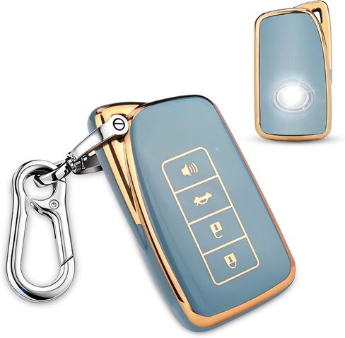 QBUC for Lexus TPU Key fob Cover, Soft TPU Car Key Case Protector with Keychain Compatible with Lexus 2014-Up RX is ES GS LS NX RS GX LX RC LC(Green) in Saudi Arabia