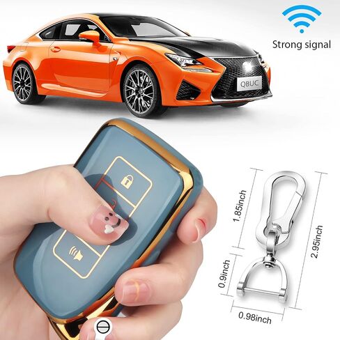 QBUC for Lexus TPU Key fob Cover, Soft TPU Car Key Case Protector with Keychain Compatible with Lexus 2014-Up RX is ES GS LS NX RS GX LX RC LC(Green) in Saudi Arabia