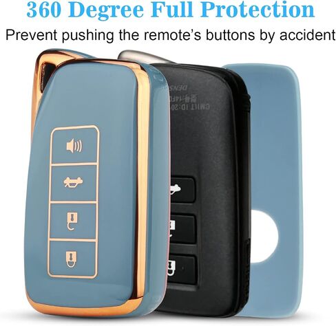 QBUC for Lexus TPU Key fob Cover, Soft TPU Car Key Case Protector with Keychain Compatible with Lexus 2014-Up RX is ES GS LS NX RS GX LX RC LC(Green) in Saudi Arabia