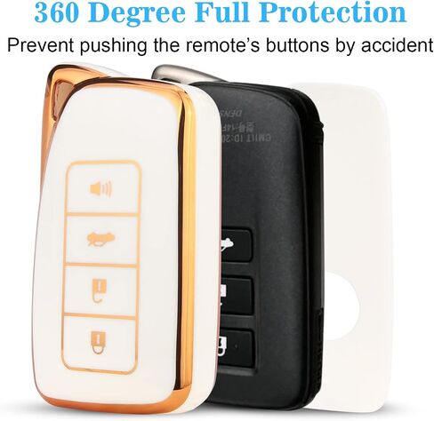 QBUC for Lexus TPU Key fob Cover, Soft TPU Car Key Case Protector with Keychain Compatible with Lexus 2014-Up RX is ES GS LS NX RS GX LX RC LC(Green) in Saudi Arabia