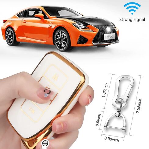 QBUC for Lexus TPU Key fob Cover, Soft TPU Car Key Case Protector with Keychain Compatible with Lexus 2014-Up RX is ES GS LS NX RS GX LX RC LC(Green) in Saudi Arabia
