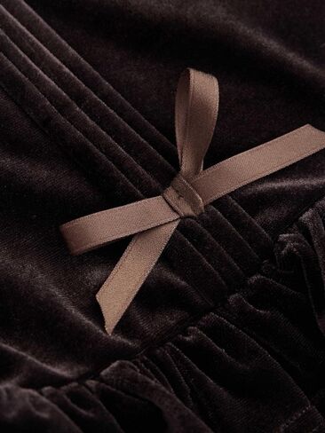 CIDER Velvet Mid Rise Layered Bowknot Mini Skort in Saudi Arabia