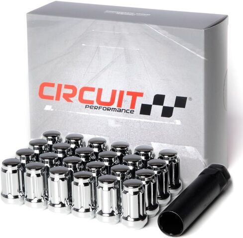 Circuit Performance Spline Drive Tuner Acorn Lug Nuts Black 1/2x20 1/2" Forged Steel (24pc + Tool) in Saudi Arabia