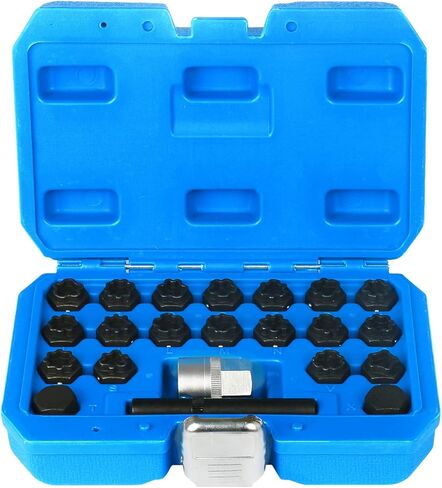 22pcs Wheel Locks Lug Nut Removal Set Compatible with Audi Series, Wheel Locks Removal Kit with Adapter, Automotive Wheel Locks Nuts Removal Key Socket Set in Kuwait