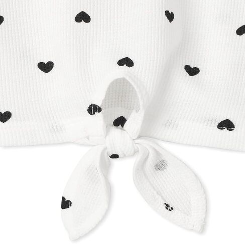 The Children's Place Girls' Long Sleeve Heart Print Tie Front Thermal Top in Saudi Arabia
