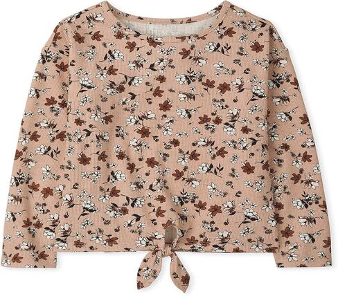 The Children's Place Girls' Long Sleeve Heart Print Tie Front Thermal Top in Saudi Arabia