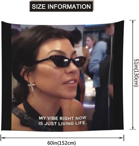 APOJDSN Kourtneys Kardashians نسيج مضحك ميمي نسيج بلدي فيبي الآن هو مجرد الحياة الحية نسيج غرفة الكلية نزل النوم غرفة نوم ديكور الحفلات 60x51in in Saudi Arabia