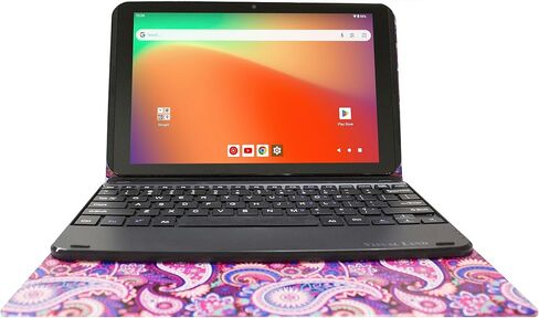 Prestige Elite 10QH Android 13 10.1 Inch HD IPS Tablet, 64GB Storage, 2GB RAM with Detachable Keyboard Case - Black in Saudi Arabia