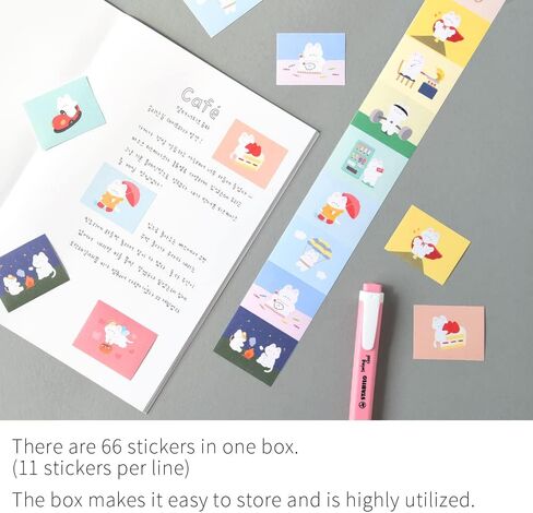 ملصق Monolike Wow The Daily Life of Gureum Ver.1 + Ver.2 مجموعة - ملصقات لطيفة صغيرة الحجم، ملصقات مربعة in Kuwait