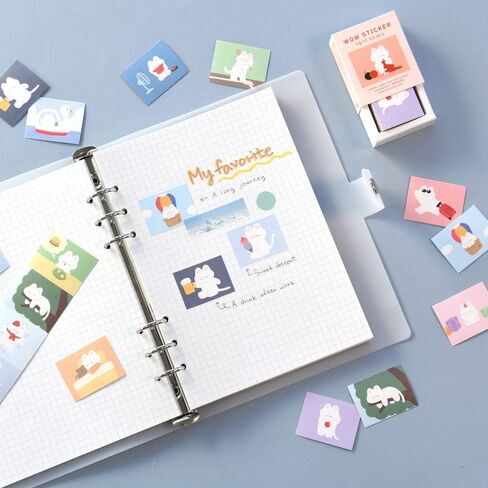 ملصق Monolike Wow The Daily Life of Gureum Ver.1 + Ver.2 مجموعة - ملصقات لطيفة صغيرة الحجم، ملصقات مربعة in Kuwait
