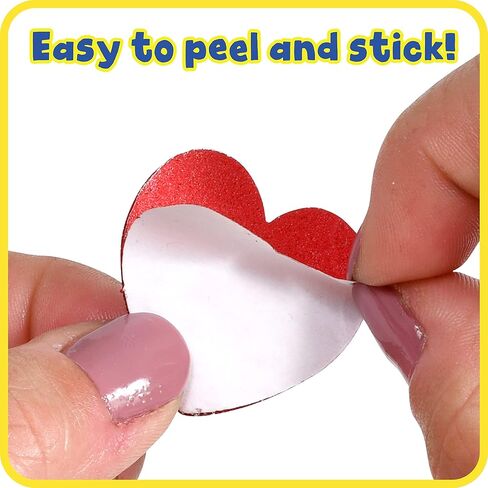 READY 2 LEARN Glitter Foam Stickers - Red, Pink, Silver Hearts - Pack of 168 - Self-Adhesive Stickers for Kids - Stickers for Scrapbooks and Crafts in Kuwait
