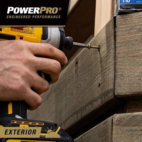 Power Pro 48596 Wood Screws, #8 x 1-3/4", Premium Outdoor Deck Screws, Rust Resistant, Epoxy Coated Bronze, 1lb Box, 175 pcs in Saudi Arabia