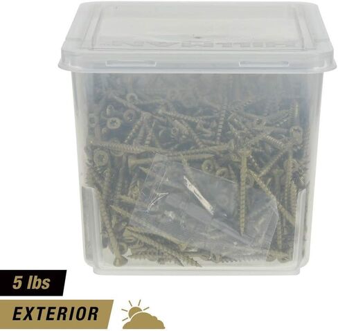 Power Pro 48596 Wood Screws, #8 x 1-3/4", Premium Outdoor Deck Screws, Rust Resistant, Epoxy Coated Bronze, 1lb Box, 175 pcs in Saudi Arabia
