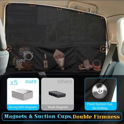 Car Window Shades - 2 Pack Front Window Car Sun Shade Upgrated Magnetic Window Curtain Block Sun Glare and Heat, Car Sun Shades for Driver/Front Seat Passenger in Saudi Arabia