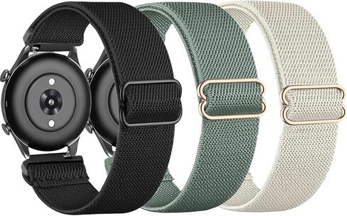 3 عبوات من أحزمة الساعات المصنوعة من النايلون القابلة للتمدد متوافقة مع Amazfit Bip 5/Balance/Cheetah/GTR 4/ GTR 3 Pro/GTR 3/GTR 2/GTR 2e/GTR 47 مم، أشرطة مطاطية بحلقة 22 مم للرجال والنساء in Kuwait