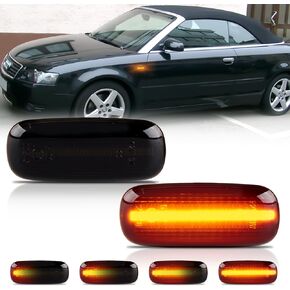 Dynamic LED Side Marker Lights, sequential turn signals for cars,Indicator Lamp Compatible With Audi A2 2001-2005 A3 8L 1996-2003 A4 B5 1995-2000 A6 4B C5 1997-2005 A8 4D TT 8N 1998-2006