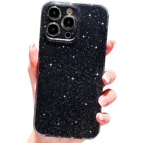 OWLSTAR Compatible with iPhone 14 Pro Case 6.1 inch, Cute Glitter Sparkly Bling Phone Cover for Women Girls (Alpine Green)