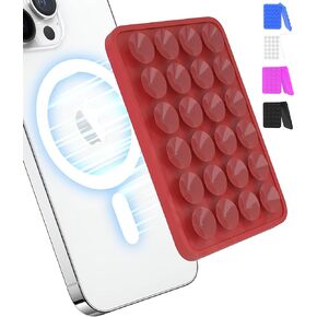 OCTOMAG Black Suction Phone Mount, Hands-Free Mag Suction Holder for iPhone & Android with MagSafe Only, iPhone Sticky Grip for Videos & Selfies!