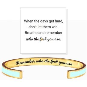 Remember Who The F You are Bracelet Gold Bracelet for Women Friendship Bracelet Self Reminder Inspirational Bracelet You Got This Gifts