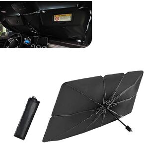 Pack-1 Car Windshield Sunshade, 57 x 31.1 Foldable Portable Heat Shield for Blocking UV, Quick Open and Close Interior Anti-Aging Protector, Universal for Cars Sun-Proof Accessory (Silver)