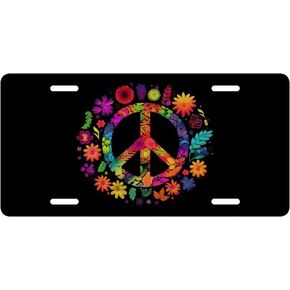 Yellow Sunflower American Flag Decorative Car Front License Plate, Vanity Tag, Metal Car Plate, Aluminum Novelty License Plate for Men/Women/Boy/Girls Car 6 X 12 Inch (4 Holes)