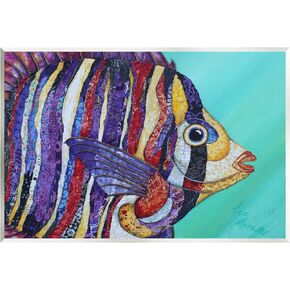 Stupell Industries Broad Fin Varied Layered Stripes Aquatic Fish Design Wood Wall Art, Design By Lisa Morales