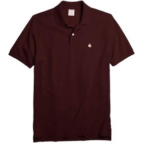 قميص بولو رجالي من Brooks Brothers ذو أداء أصلي من القطن الشبكي باللون الأبيض الساطع