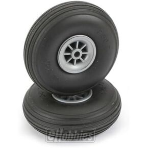 Du-Bro 250T 2-1/2" Diameter Treaded Surface Wheel (2-Pack)