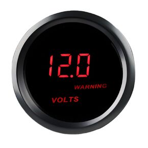 WATERWICH 2inch 52mm DC12V Voltmeter Red Digital LED Volt Gauge Voltage Meter Kit for Car Truck Marine Vehicle Automotive