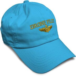 Soft Baseball Cap Drone Pilot Gold Embroidery Insignias UFO Twill Cotton Veteran Dad Hats for Men & Women