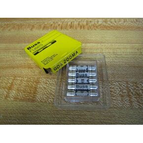 Bussmann GDA-200MA 200 Mamp Ceramic Fast Acting, High Breaking Capacity Cartridge 250 V Ul Recognized, 5 Pack