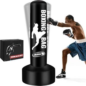 حقيبة ملاكمة JUOIFIP مقاس 69 بوصة للبالغين، أكياس ملاكمة قابلة للنفخ، حقيبة ثقيلة مع حامل حقيبة كيك بوكسينغ قائمة بذاتها لتدريب اللياقة البدنية MMA Muay Thai للاستخدام في الأماكن المغلقة والخارجية in Kuwait