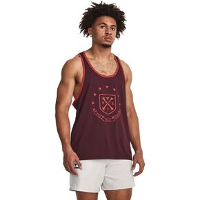 Under Armour Men's Project Rock B.s.r. Cut-Off T-Shirt (US, Alpha, X-Large, Regular, Regular, Dark Maroon/Heritage Red - 600)