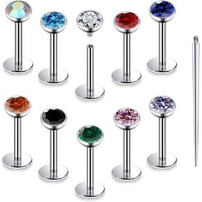 16G F136 Titanium Lip Rings Labret Jewelry Internally Threaded Monroe Lip Ring Medusa Snake Bite Piercing Jewelry Conch Tragus Forward Helix Cartilage Earring Studs Piercing Jewelry For Women