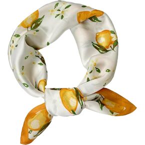 100% Mulberry Silk Scarf Small Square 21" Nature Silk Lightweight Neckerchief for Headscarf with Gift Packed