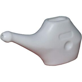 Traveller's Neti Pot for Nasal Cleansing | Handy Compact & Travel Friendly White Jala Netipot with Instructions Leaflet | Neti Pot + 10 Sachets Neti Salt